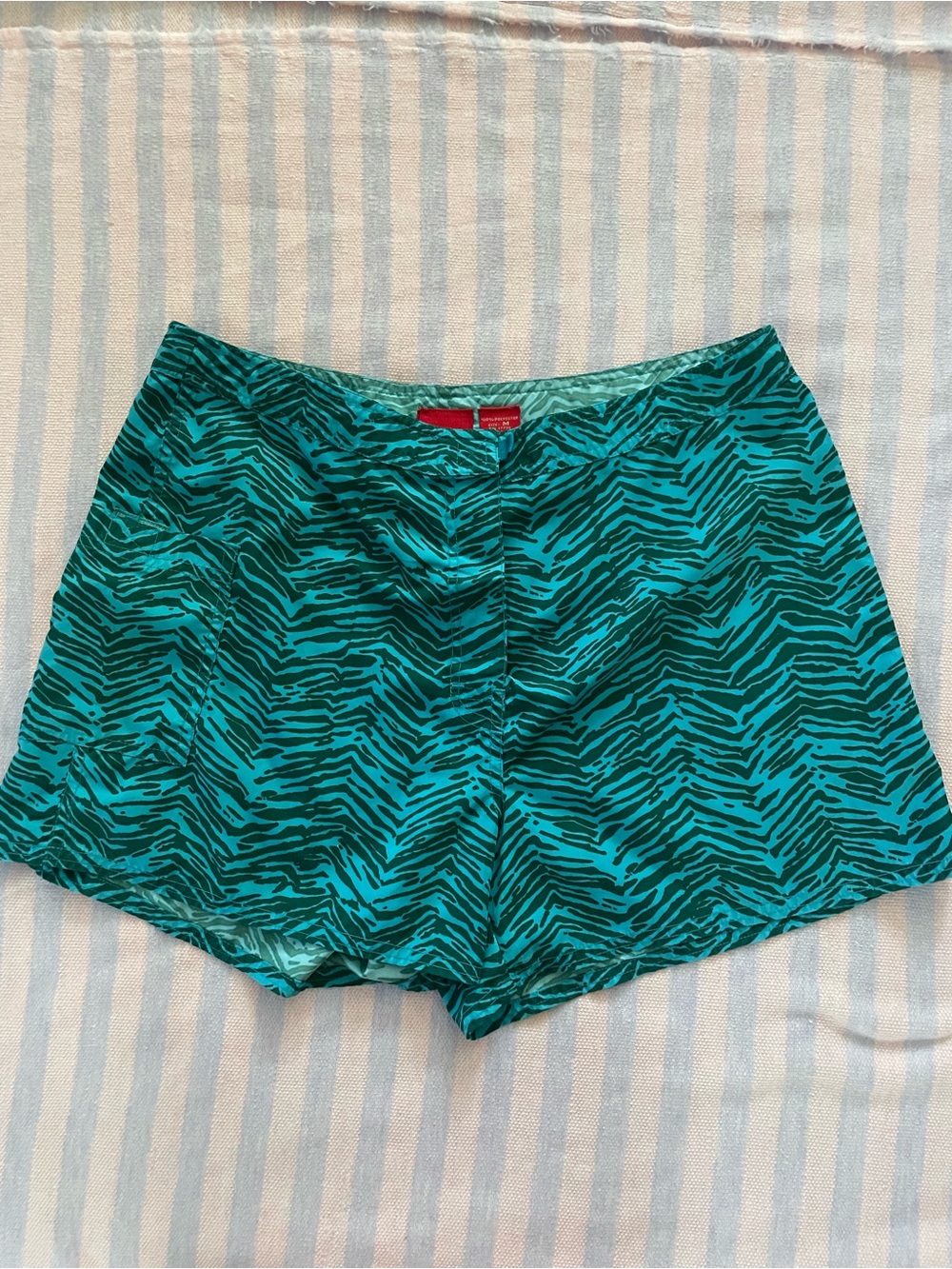 Y2K Vintage Mossimo Supply Co. Teal and green Zebra-Print Shorts